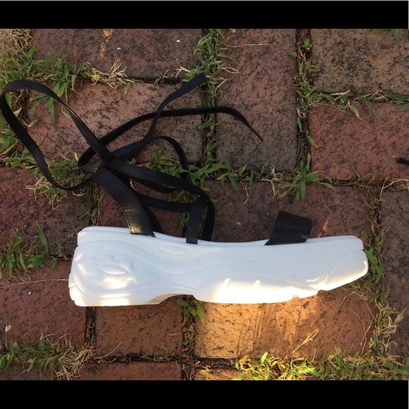 Nasty Gal Wrap It Up Platform Sandals Size 10 - Picture 2 of 4